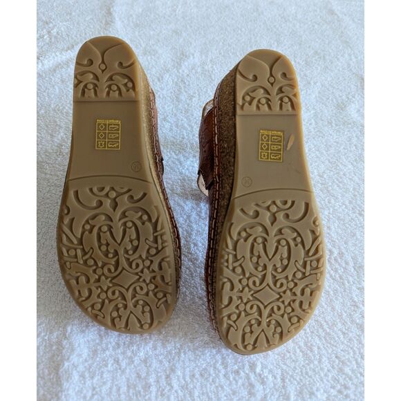 L' Artiste by Spring Step Teddy Leather Wedge Sandals Sz 37 - Picture 5 of 11